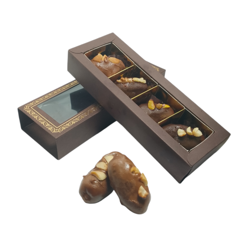 Coffret Datte Fourrée au Chocolat & Fruit Sec Naturel 100% 4 Pcs – Image 4