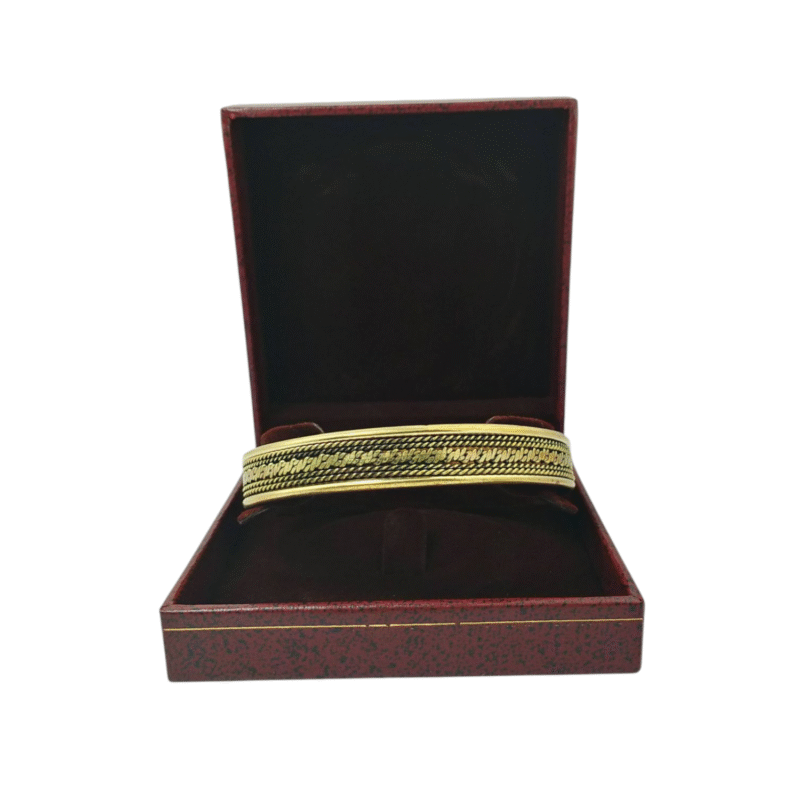 Bracelet Traditionnel 100% en Cuivre fabriquée par les artisans de touareg pour Adulte avec un diamètre de 7 cm – Image 7