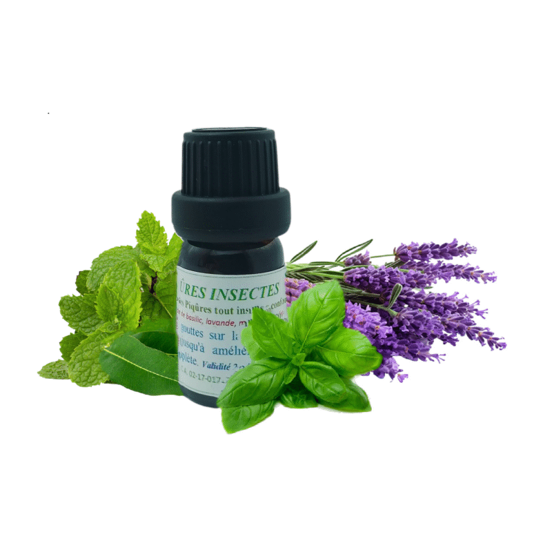 Huile Apaisante et Réparatrice Instantanée – Basilic, Lavande, Menthe, Eucalyptus – Votre Solution Naturelle Anti-Démangeaisons et Anti-Rougeurs.