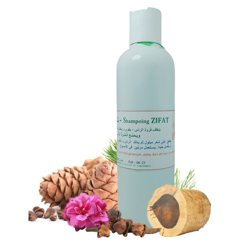Shampoing Révélateur d'Éclat & Anti-Pellicules – Géranium, Cèdre, Bois de Rose, Clou de Girofle – Nettoie, Fortifie et Stimule les Cheveux Ternes