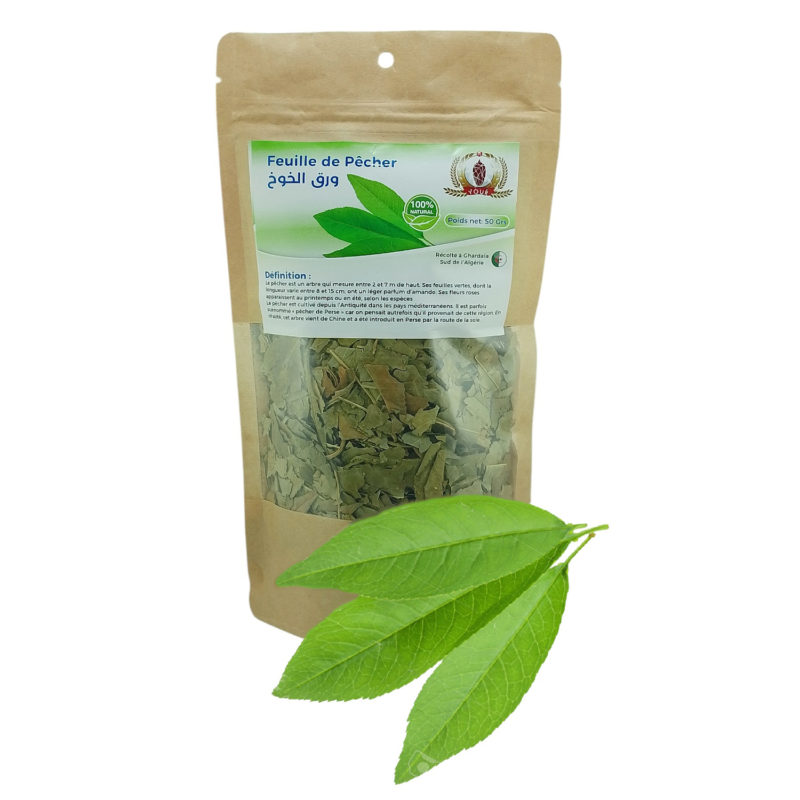 Tisane Feuille de Pêcher Récolté au Sud de l'Algérie - Sèche Sac 50 Gr