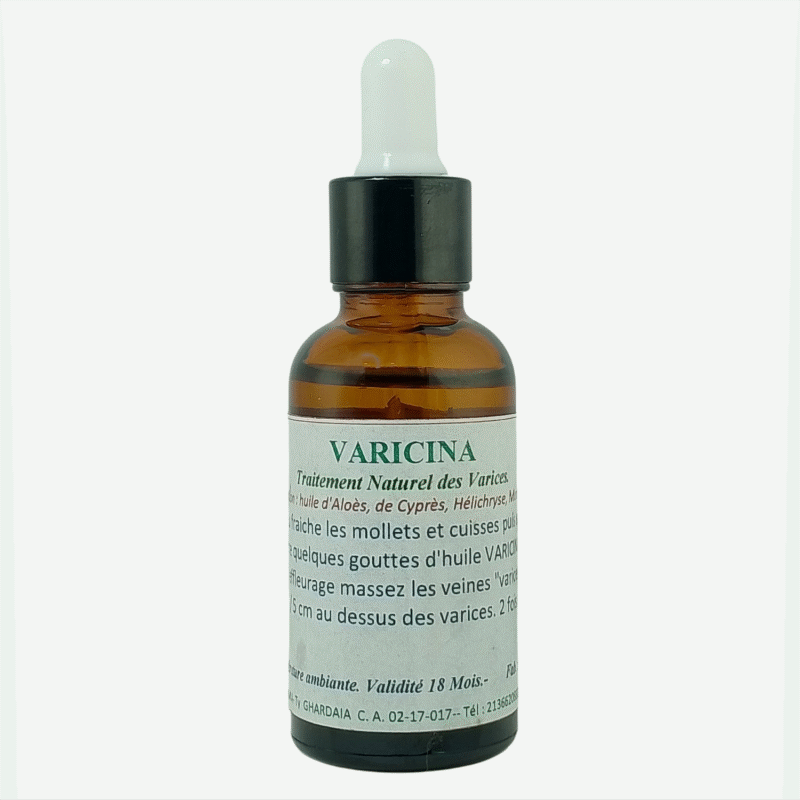 Préparation VARICINA  naturelle pour le traitement des varices : Huile d'Aloès, Cyprès, Hélichryse et Menthe Vraie – Image 2