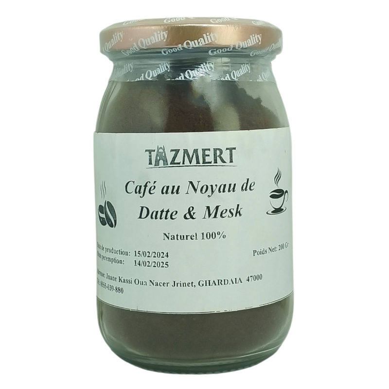 Café Noyaux de dattes 100% naturelles  sans additifs bocal de 200 gr – Image 2