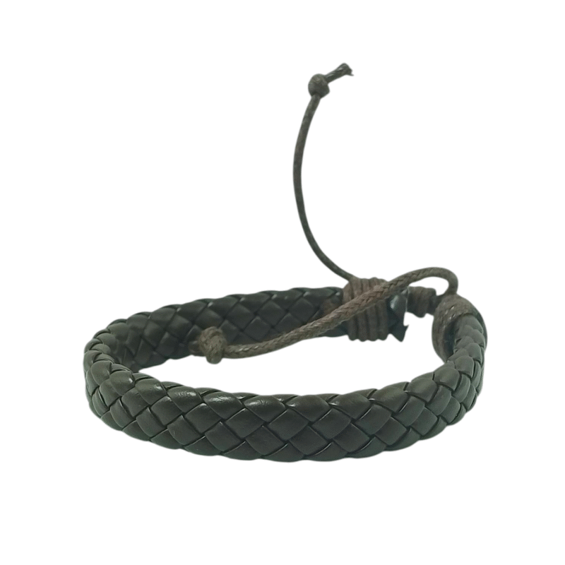 Bracelet en Cuir Artisanal du Sud Algérien – Fait Main, Motifs Berbères Authentiques, Cuir Naturel Tanné au Plantes