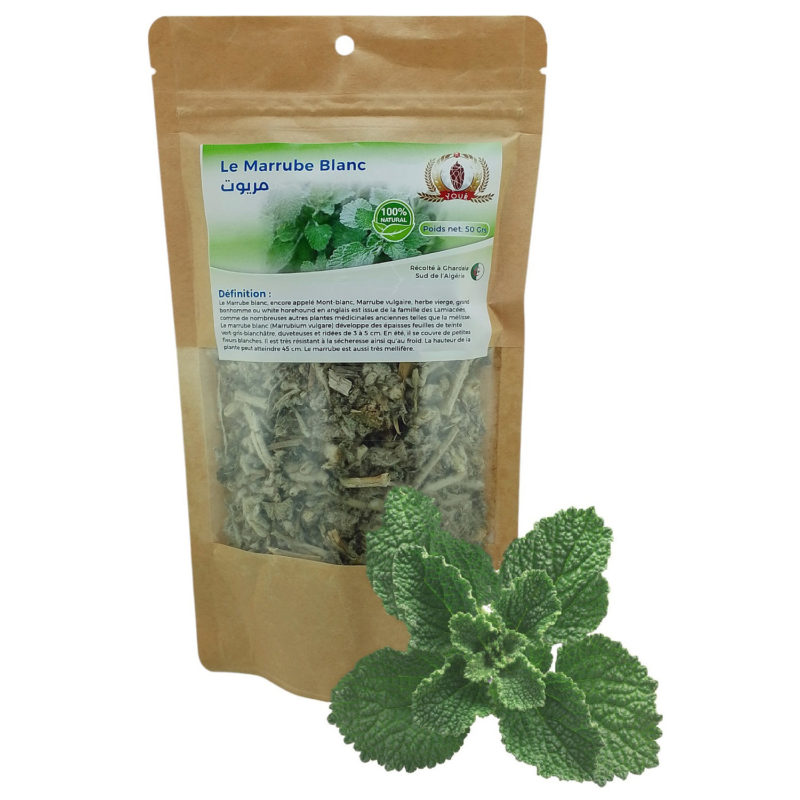Tisane Le Marrube Blanc Récolté au Sud de l'Algérie - Sèche Sac 50 Gr
