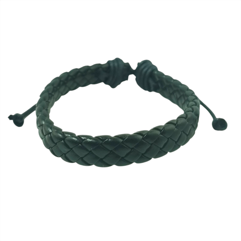 Bracelet en Cuir Artisanal du Sud Algérien – Fait Main, Motifs Berbères Authentiques, Cuir Naturel Tanné au Plantes – Image 3