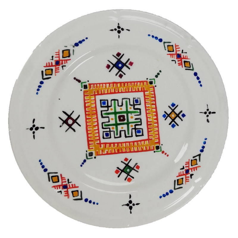 Assiette Décorative Ghardaïa : L'Éclat du Sahara pour Votre Intérieur - Authentique et Haute Finition – Image 2