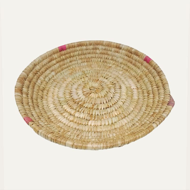 Plat de Présentation Traditionnel "Tizit" de Ghardaïa : Plateau Artisanal en Feuilles de Palmier pour Dattes et Pain – Image 2