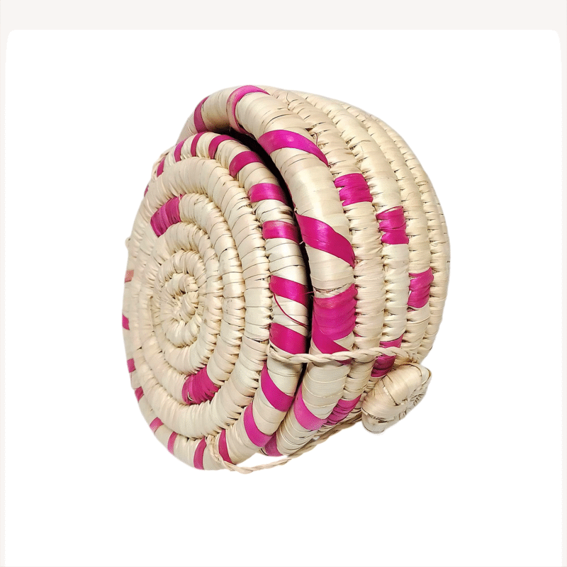 Coffret à Bonbons Traditionnelle "Tizit" de Ghardaïa : Un Trésor Artisanal en Feuilles de Palmier avec Couvercle – Image 2