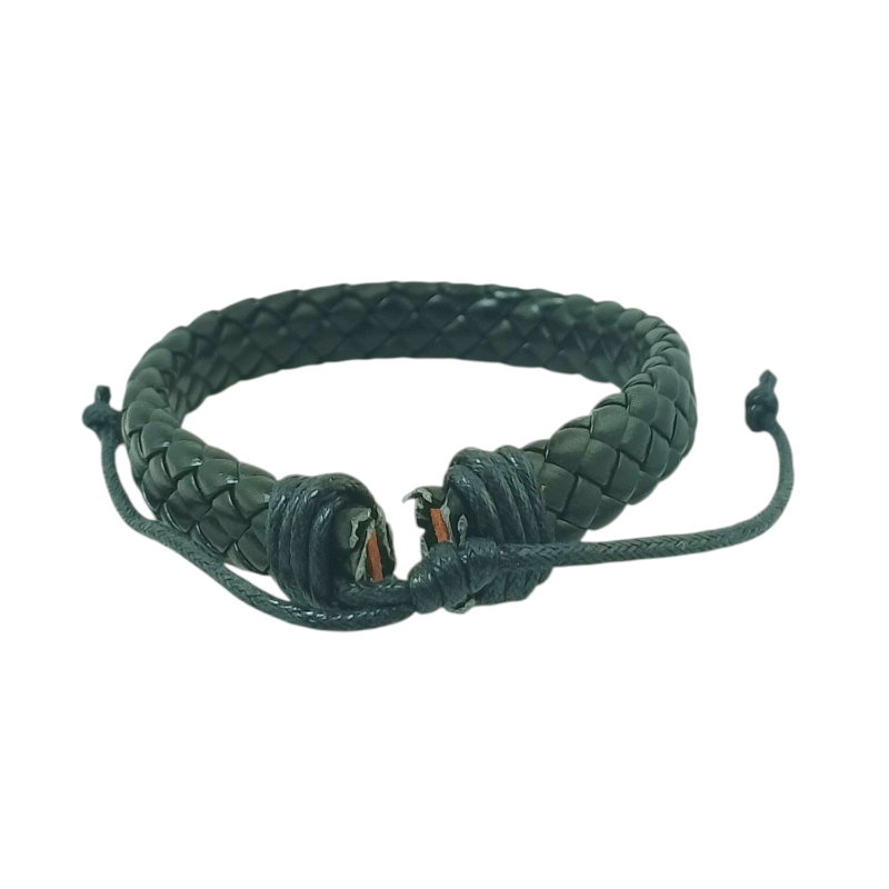 Bracelet en Cuir Artisanal du Sud Algérien – Fait Main, Motifs Berbères Authentiques, Cuir Naturel Tanné au Plantes – Image 2
