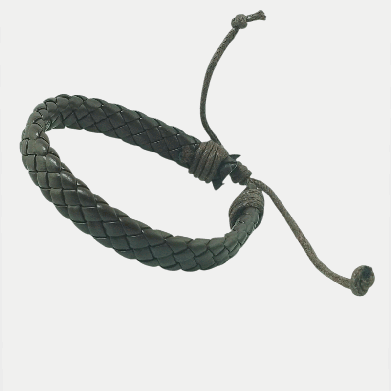 Bracelet en Cuir Artisanal du Sud Algérien – Fait Main, Motifs Berbères Authentiques, Cuir Naturel Tanné au Plantes – Image 3