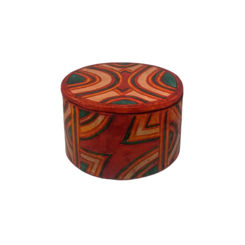 Boîte de Bijoux Cylindrique en Cuir Dessiné (r x h) 11 x 7 (cm) – Image 2