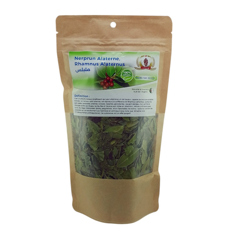 Tisane Nerprun Alaterne - Rhamnus Alaternus - Récolté au Sud de l'Algérie - Sèche Sac 50 Gr – Image 2