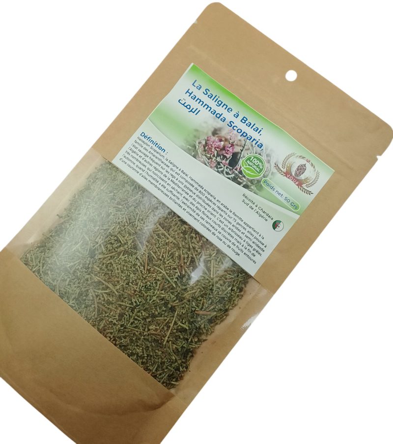 Tisane Hammada Scoparia , La Saligne à Balai Récolté au Sud de l'Algérie - Sèche Sac 50 Gr – Image 4