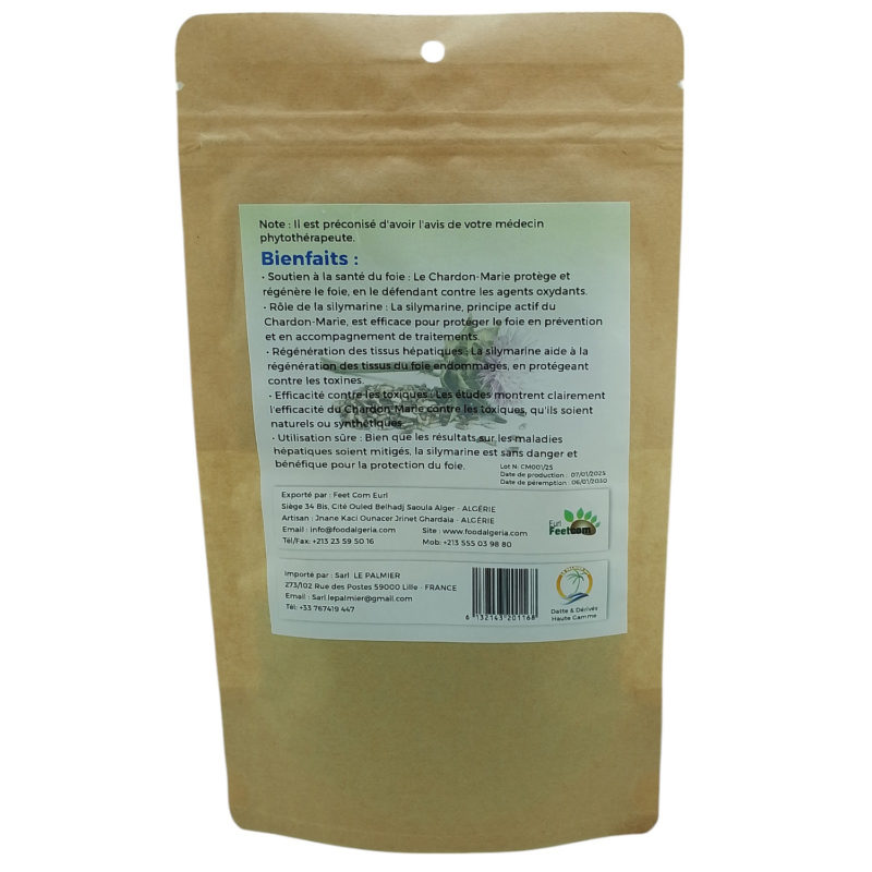 Tisane Chardon Marie Récolté au Sud de l'Algérie - Sèche Sac 50 Gr – Image 3