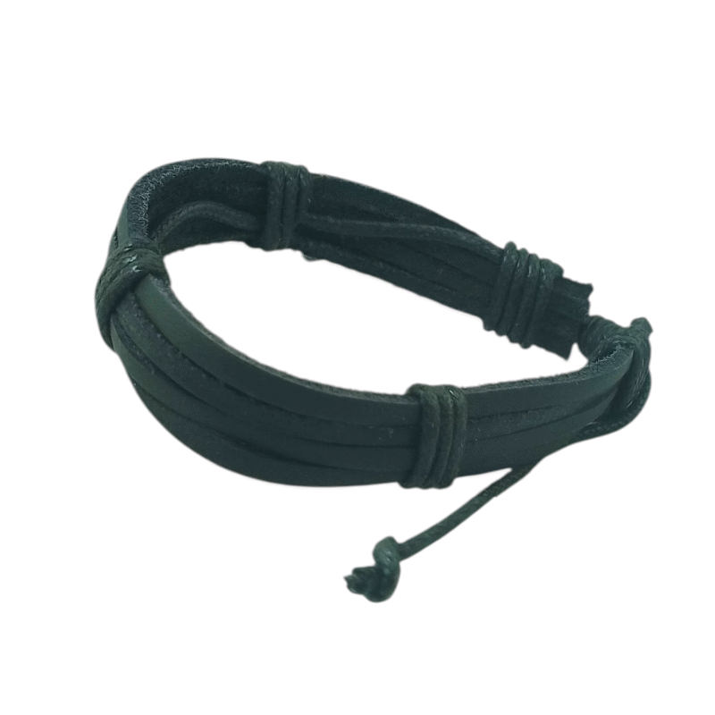 Bracelet en Cuir Artisanal du Sud Algérien – Fait Main, Motifs Berbères Authentiques, Cuir Naturel Tanné au Plantes