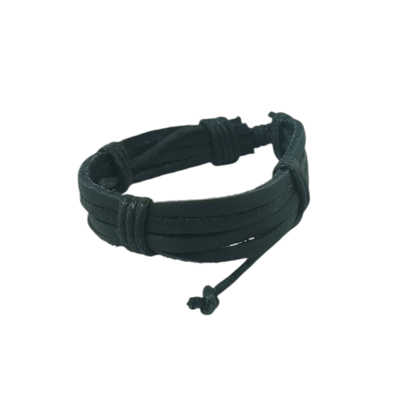 Bracelet en Cuir Artisanal du Sud Algérien – Fait Main, Motifs Berbères Authentiques, Cuir Naturel Tanné au Plantes – Image 3