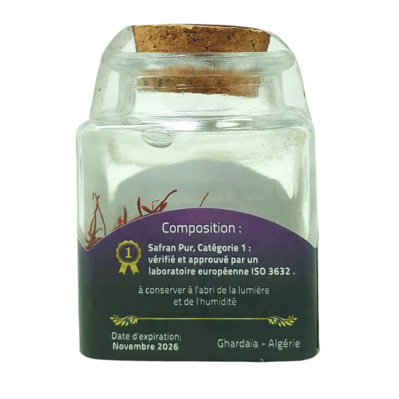 Premium Safran en Filaments (Pistils) Local & 100% naturel Certifié Grade (A) 1 Gr – Image 3