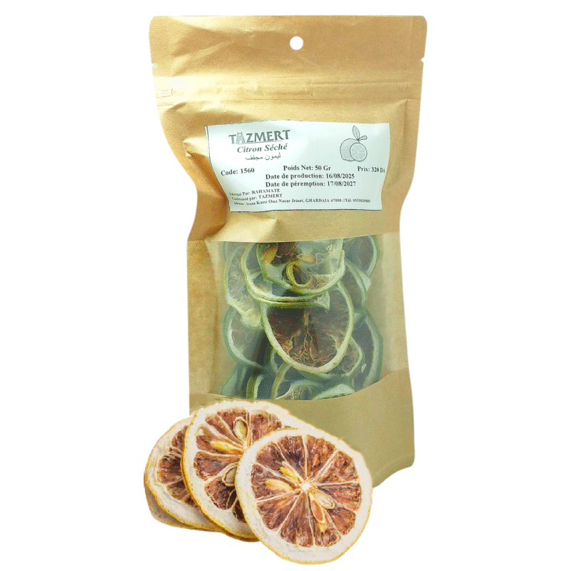 Rondelles de Citron Séché : L'éclat d'agrumes, capturé pour l'éternité Sac de 50 Gr