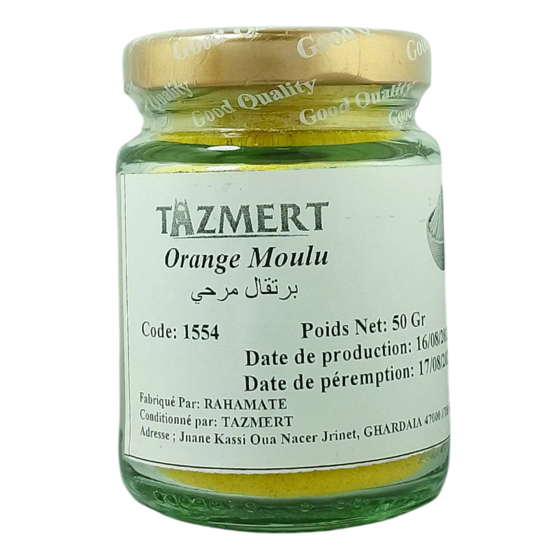 Poudre d’Orange séché naturelle et sans aucun additifs pot de 50 Gr – Image 2