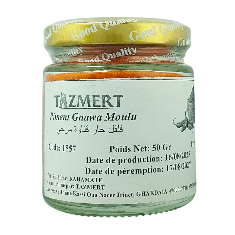 Poudre Piment de Gnawa naturelle et sans aucun additifs pot de 50 Gr – Image 2