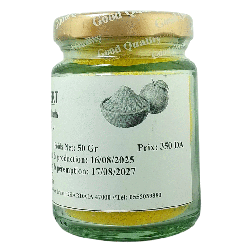 Poudre d’Orange séché naturelle et sans aucun additifs pot de 50 Gr – Image 3