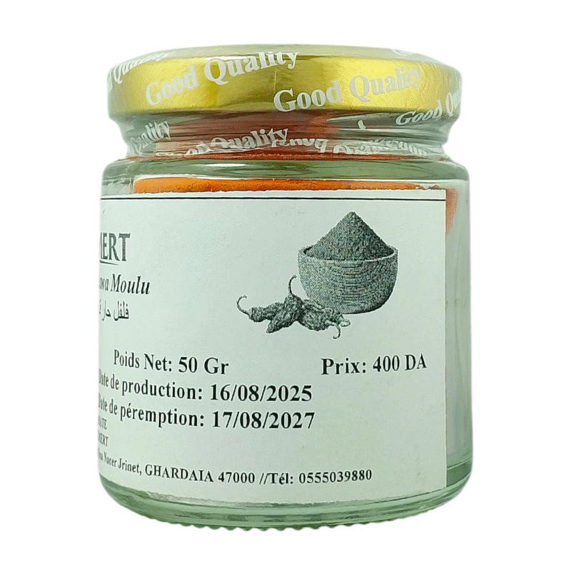 Poudre Piment de Gnawa naturelle et sans aucun additifs pot de 50 Gr – Image 3