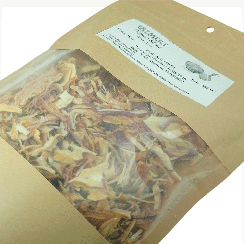 Oignons séchés en morceaux : L'essence de l'oignon, sans les larmes Sac de 100 Gr – Image 4