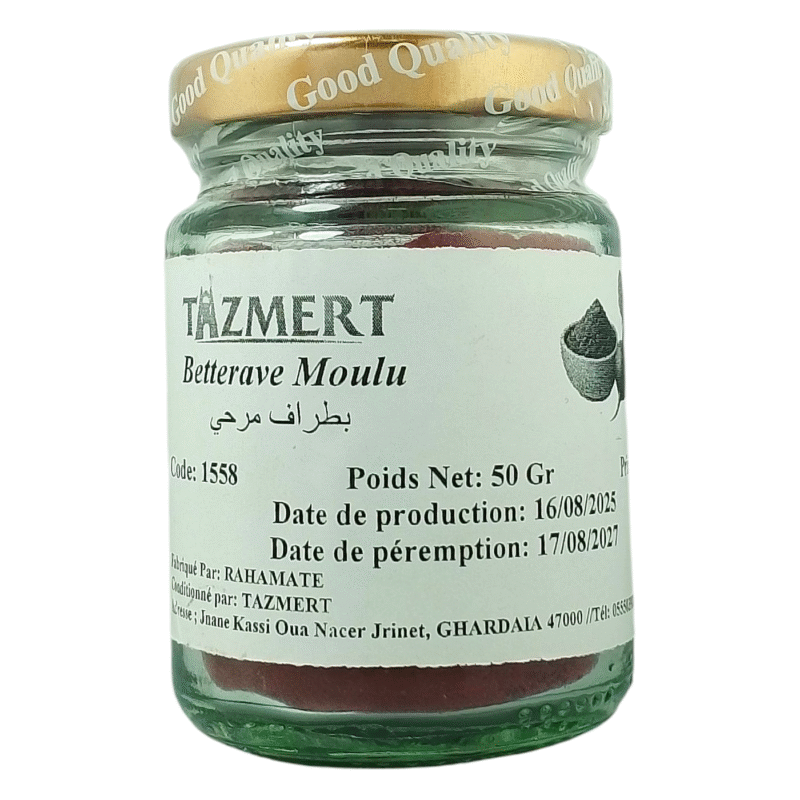 Poudre de Betterave Rouge pour l’utilisation  à la cuisine, pour la santé, les smoothies, la coloration alimentaires, la cosmétique et le soin de la peau - 50 gr – Image 2