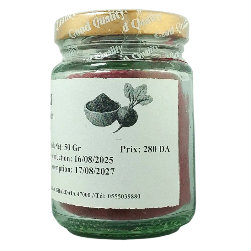 Poudre de Betterave Rouge pour l’utilisation  à la cuisine, pour la santé, les smoothies, la coloration alimentaires, la cosmétique et le soin de la peau - 50 gr – Image 3